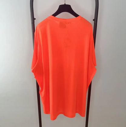 Loewe Orange Cotton T-Shirt with Floral Design 0089