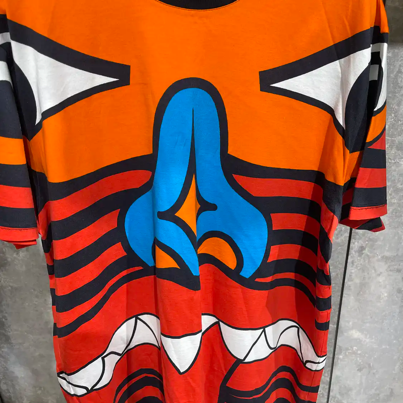 Givenchy Orange Cotton Graphic Tee for Men 0089