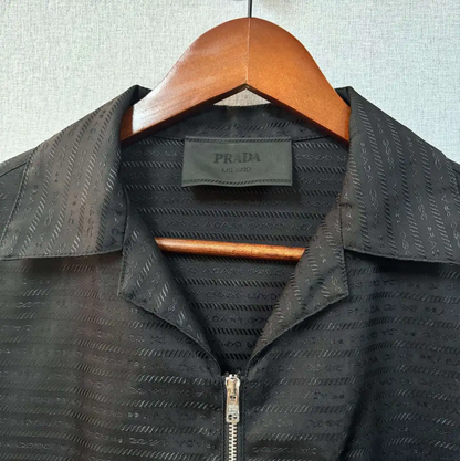 Prada Black Cotton Short Sleeve Shirt