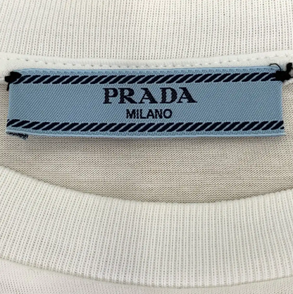 Prada Men's White Cotton T-Shirt with Pocket