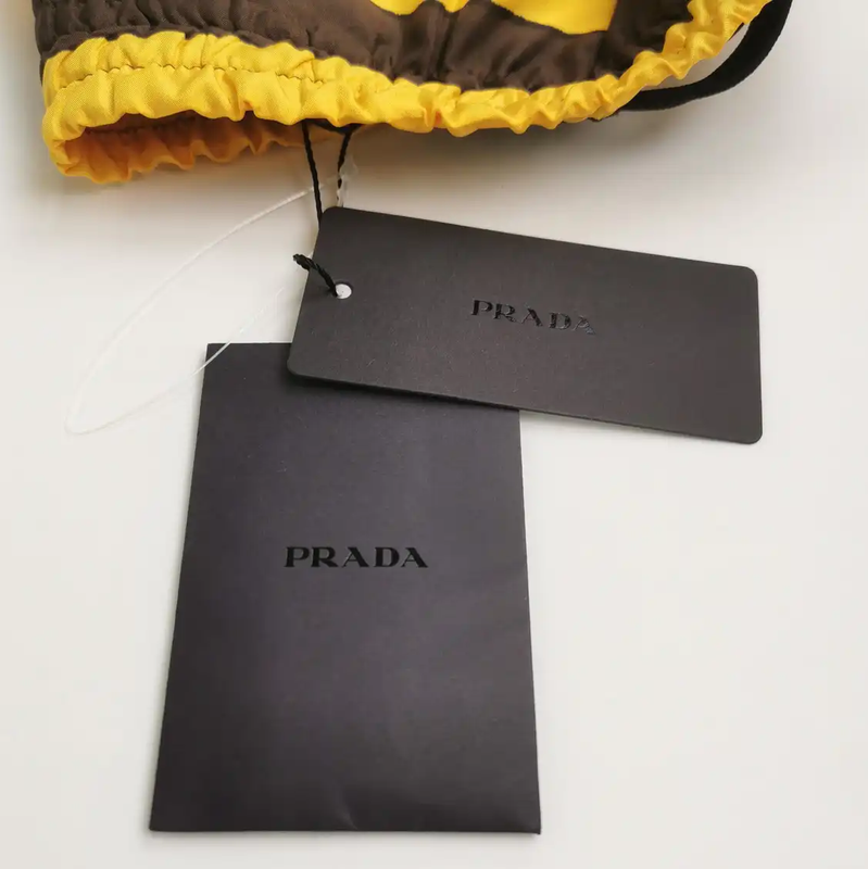 Prada Yellow Striped Silk Shorts for Men