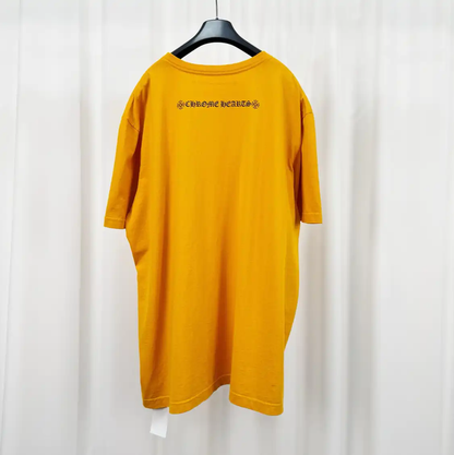 Chrome Hearts Yellow Logo Print Short Sleeve T-Shirt 0089