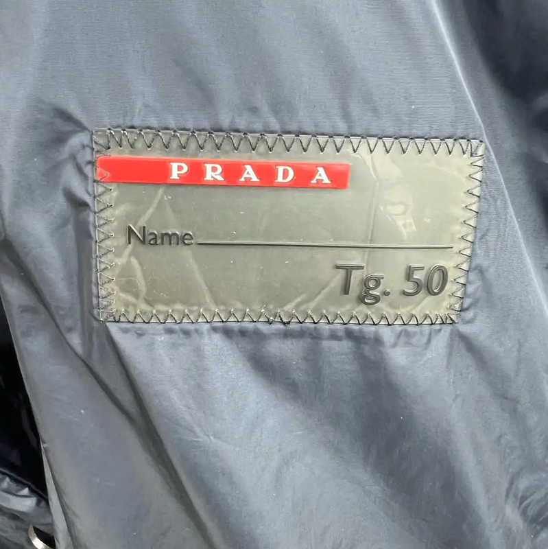 Prada Men's Navy Cotton Overcoat