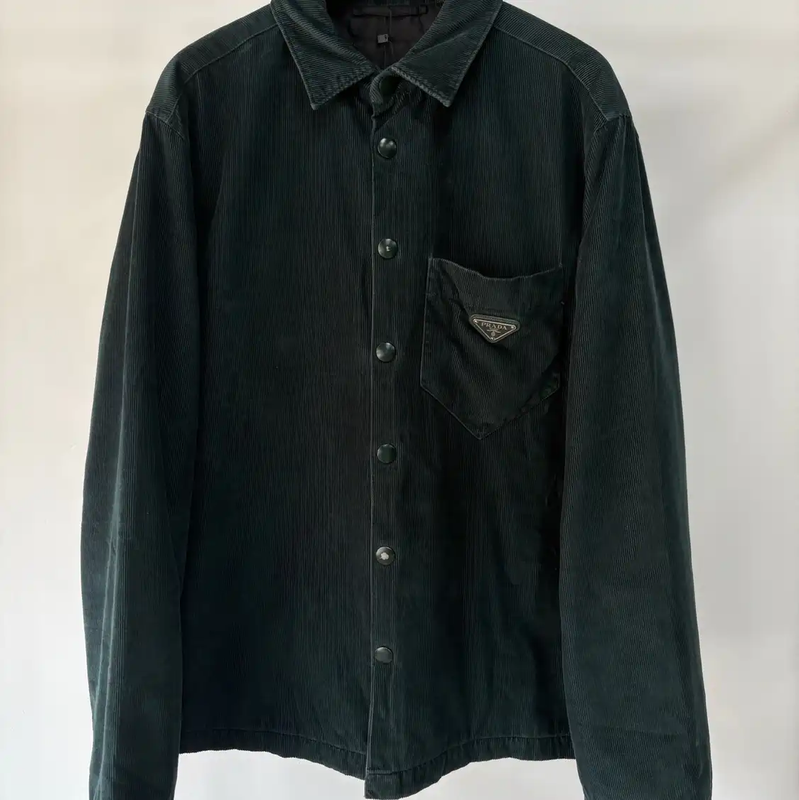 Prada Men's L Size Navy Blue Outerwear Jacket