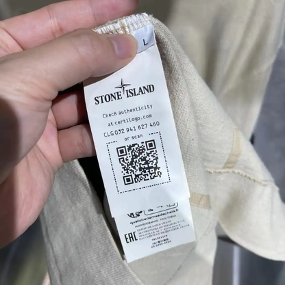 Stone Island White Cotton Long Sleeve Sweatshirt 0089