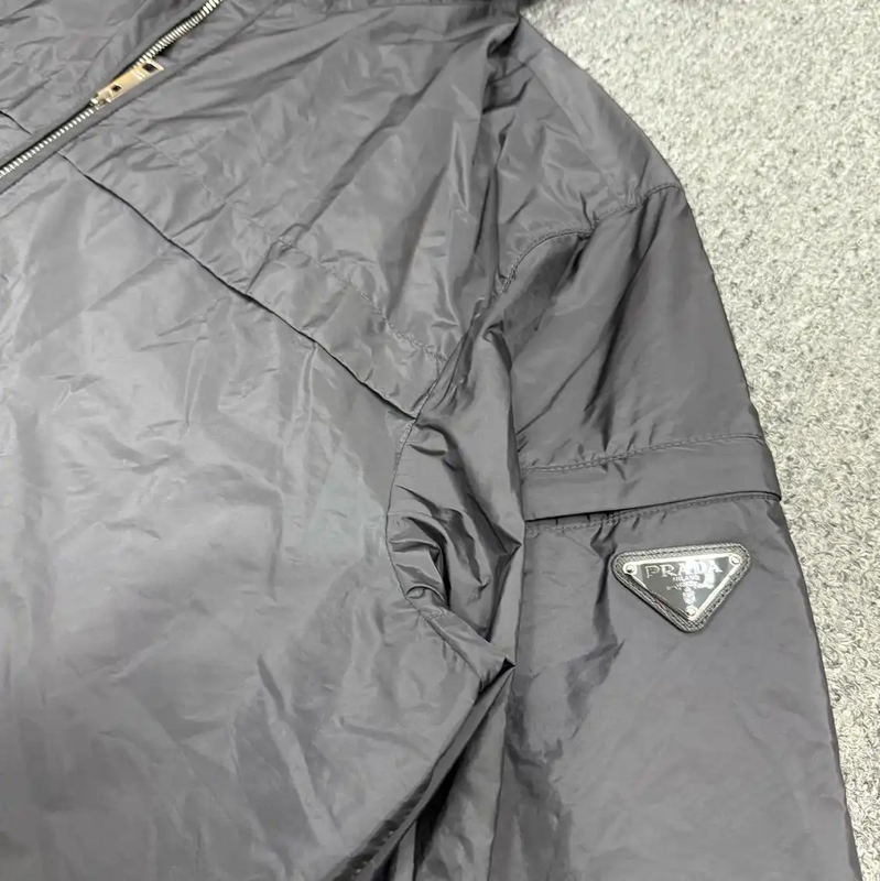 Prada Men's XL Gray Polyester Outer Jacket