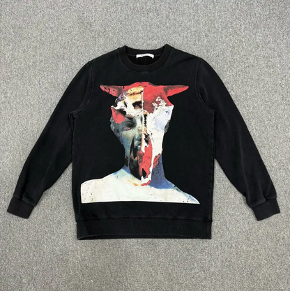 Givenchy Black Cotton Men's Sweatshirt with Art Print 0089