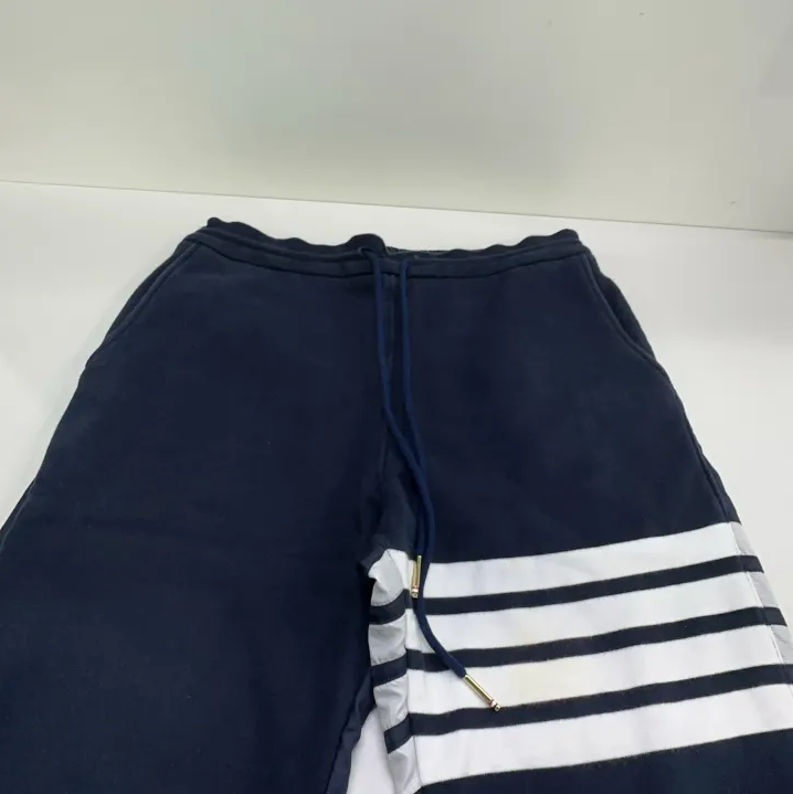 Thom Browne Navy Striped Sports Pants for Men