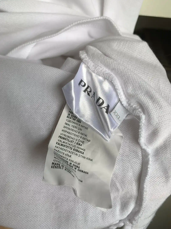Prada Men's White Cotton Short Sleeve Polo