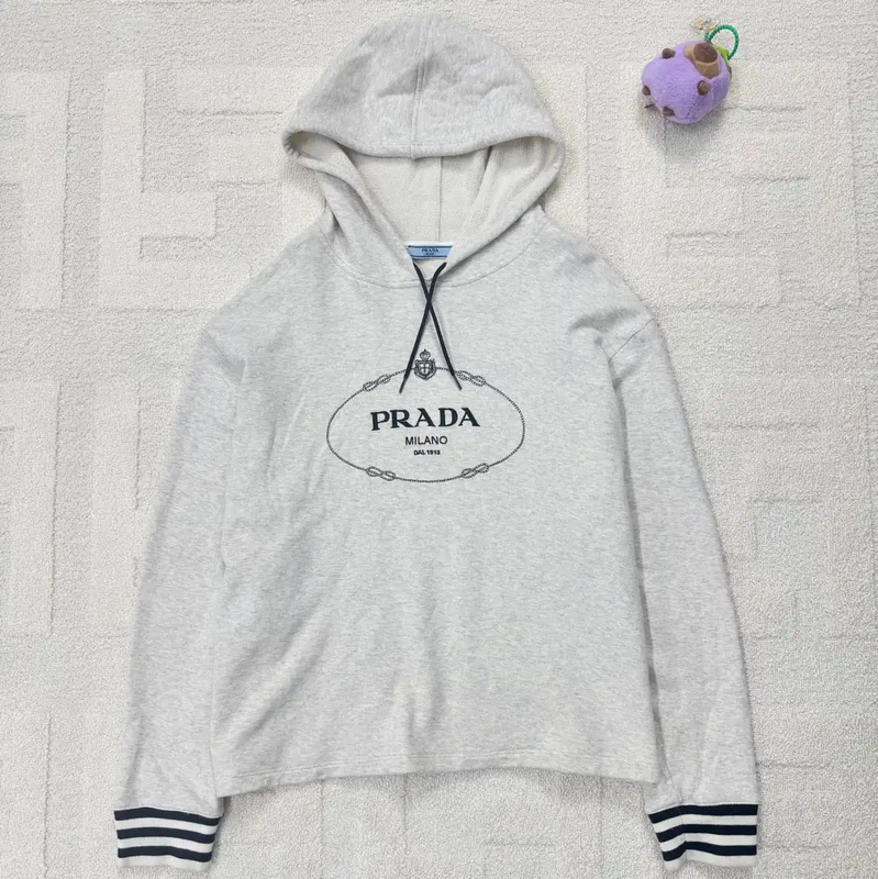 Prada Gray Men's Hoodie with Logo