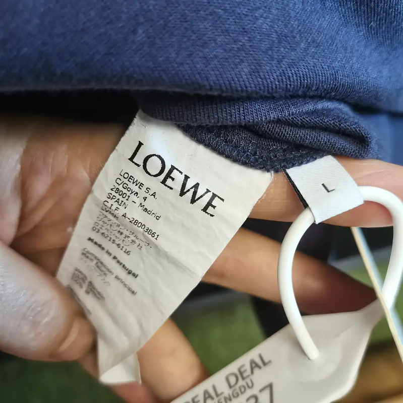 Loewe Summer Navy Blue Cotton Embroidered T-shirt 0089