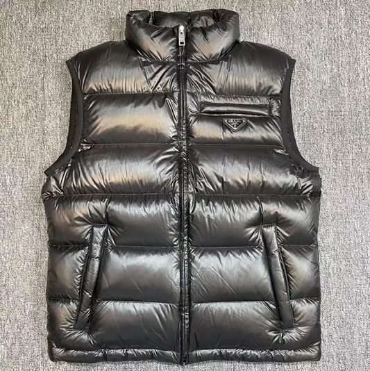 Prada Black Cotton Blend Men's Sleeveless Jacket