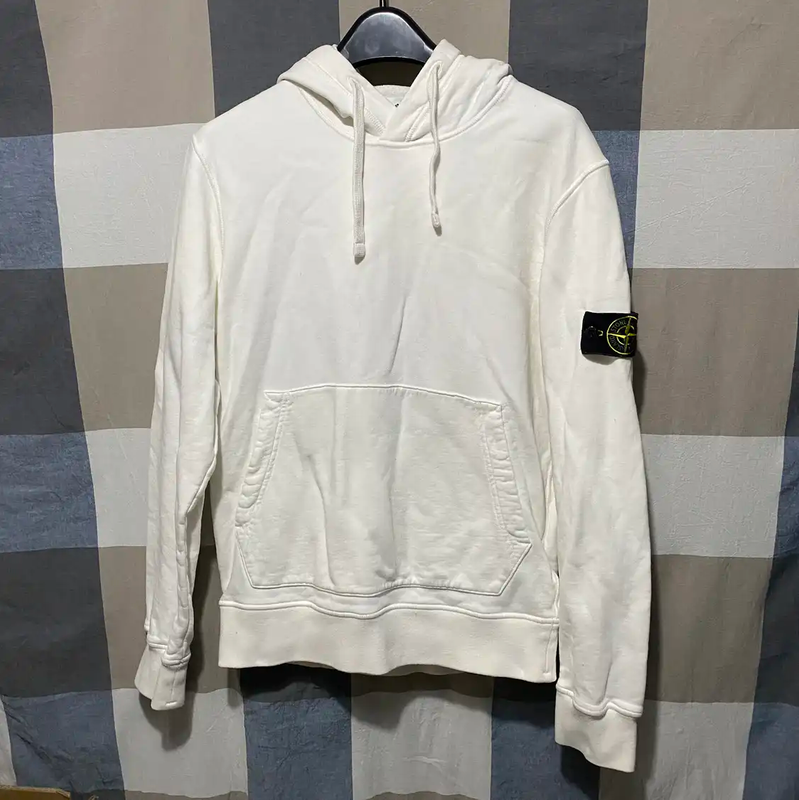 Stone Island Men's White Cotton Hoodie 0089