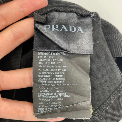 Prada Black Cotton Short Sleeve Polo Shirt