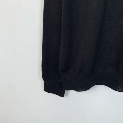 Prada Black Cotton Knit Long Sleeve Shirt