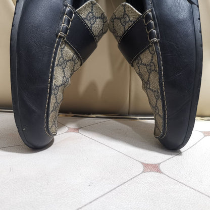 Gucci Blue GG Print Leather Loafers 0079
