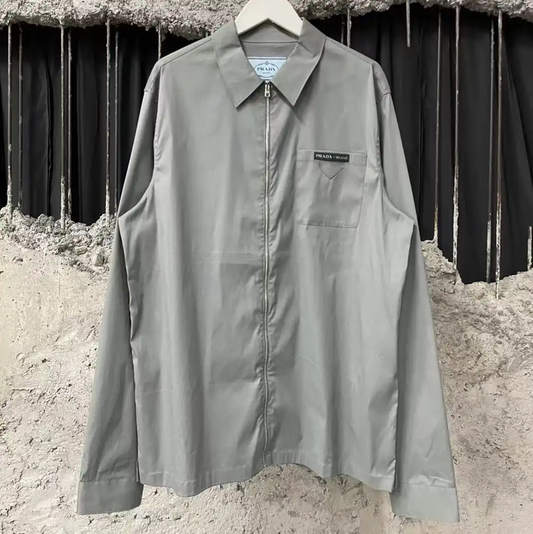Prada Men's Long Sleeve Grey Shirt