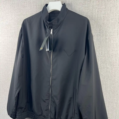 Prada Black Cotton Logo Jacket for Men