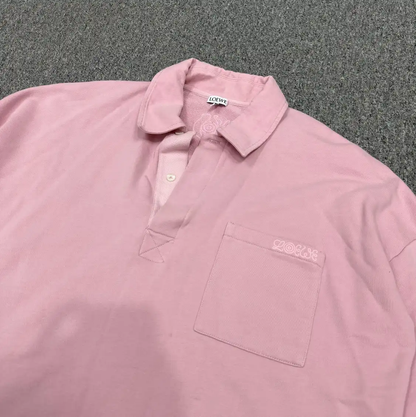 Loewe Pink Cotton Long Sleeve Polo 0089