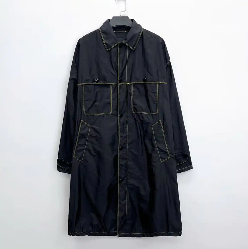 Prada M Black Nylon Long Jacket for Men