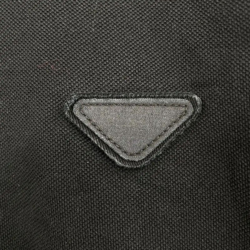 Prada Black Cotton Short Sleeve Polo Shirt