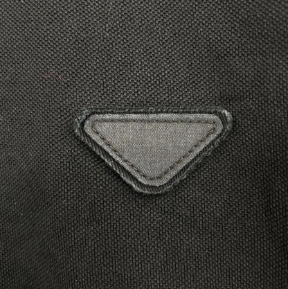 Prada Black Cotton Short Sleeve Polo Shirt