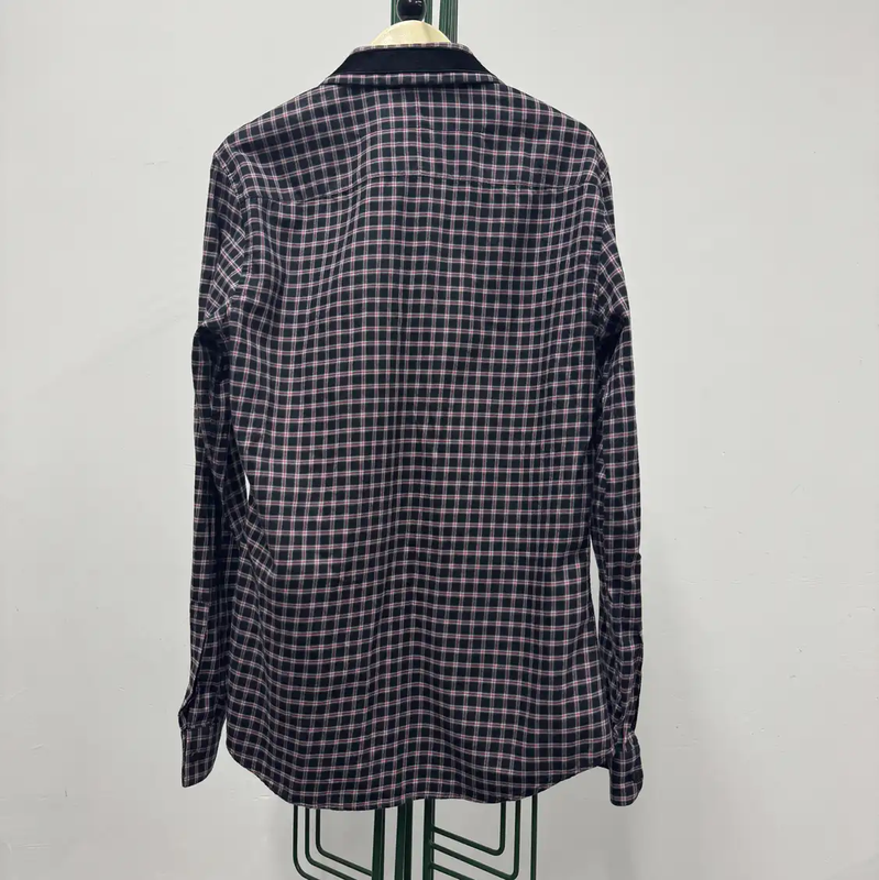 Givenchy Long Sleeve Cotton Check Shirt 0089