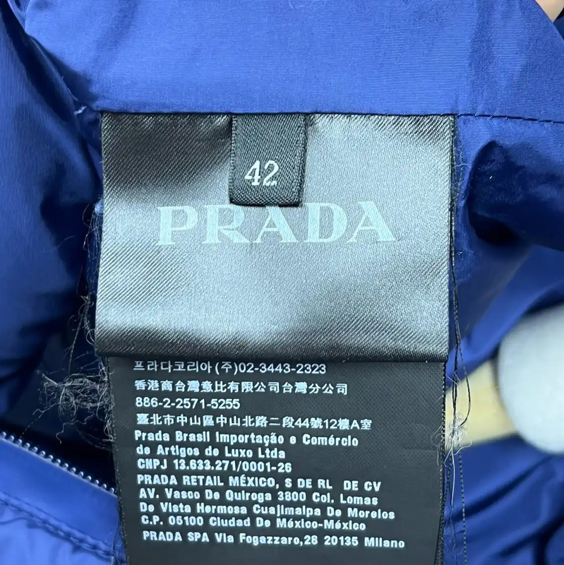 Prada Men's Large Navy Down Jacket