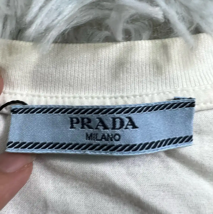 Prada Men's White Cotton T-Shirt