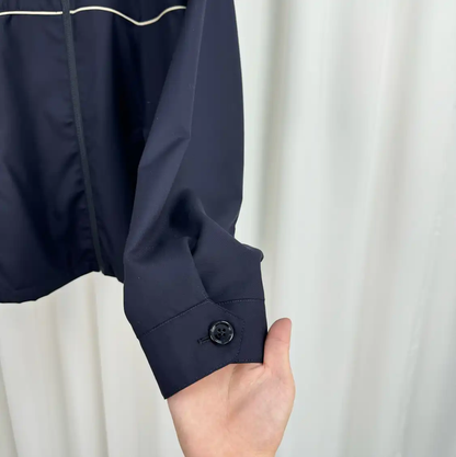 Prada Men's Long Sleeve Navy Wool Jacket