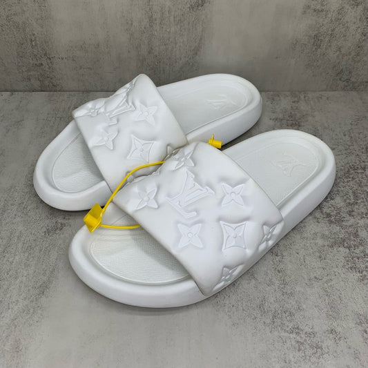 Louis Vuitton Waterproof White Slide Sandals 0079