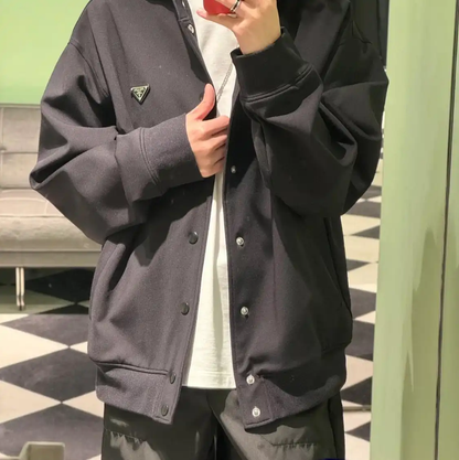 Prada Men's Spring Autumn Navy Cardigan