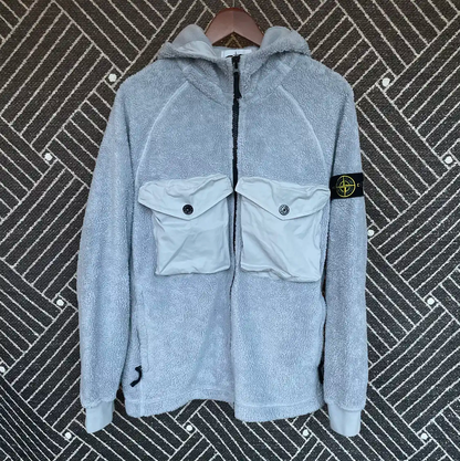 Stone Island Light Blue Cotton Blend Jacket 0089