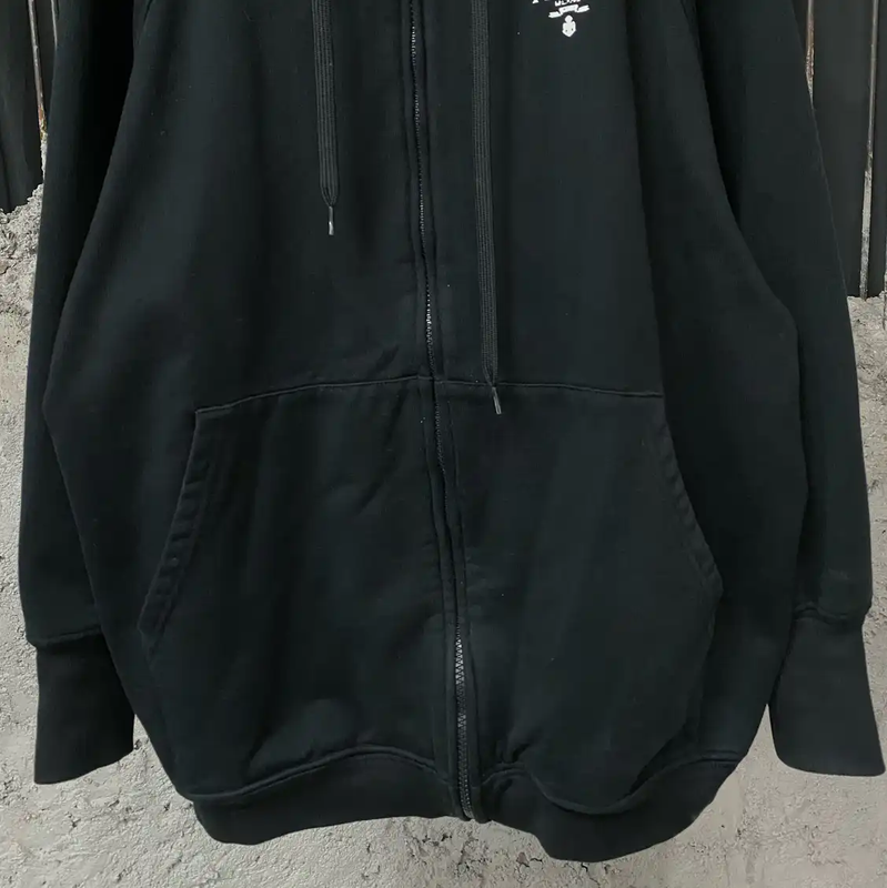 Prada Black Cotton Long Sleeve Hoodie