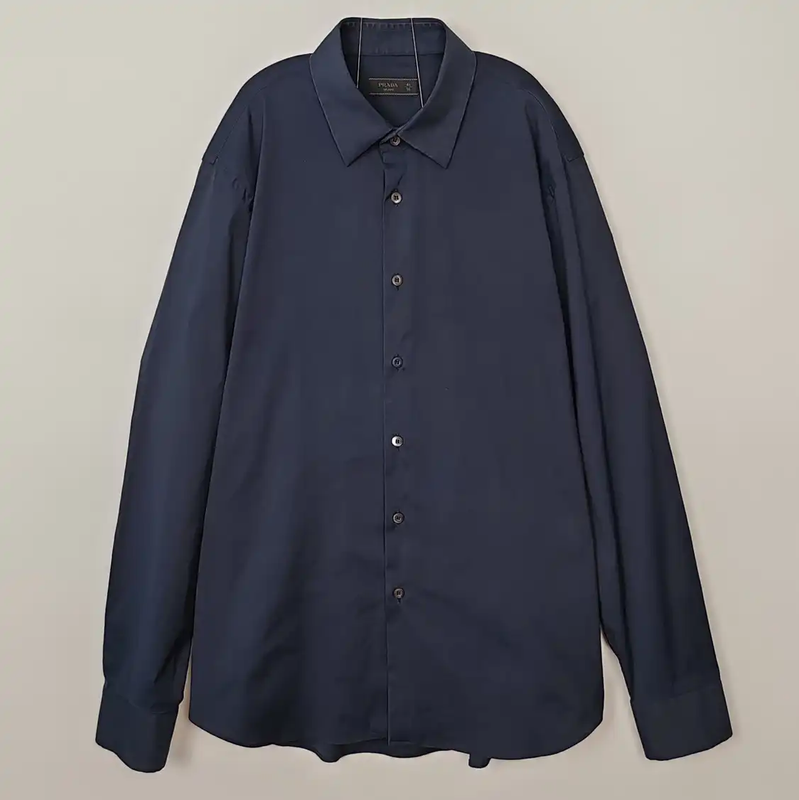 Prada Navy Cotton Men's Shirt