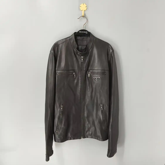 Prada Black Leather Men's Jacket