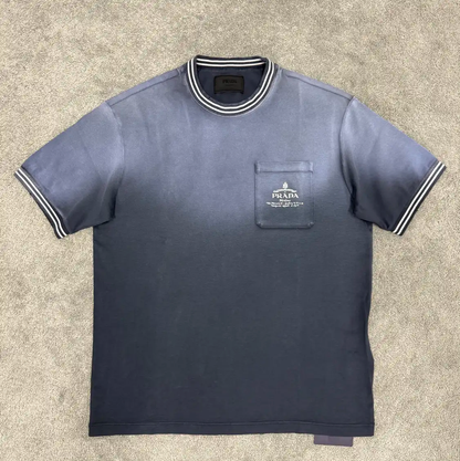 Prada Gray Cotton Logo Short Sleeve T-shirt