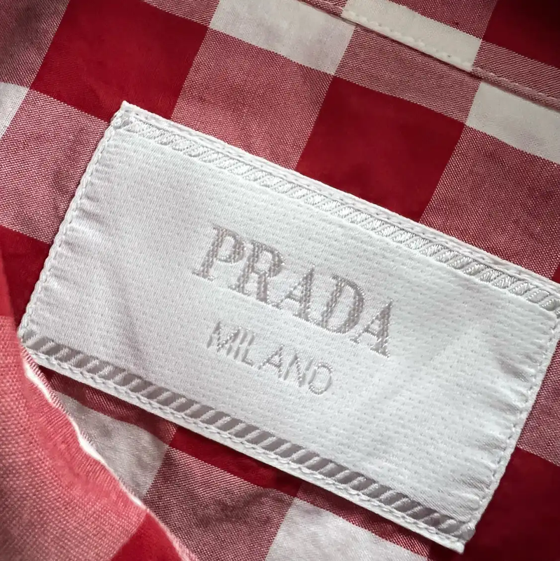 Prada Red Cotton Short-Sleeve Shirt
