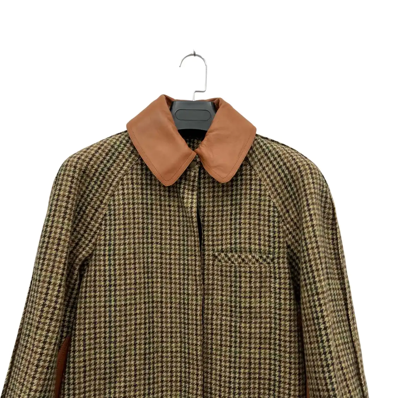 Loewe Brown Checkered Men's Trench Coat 0089