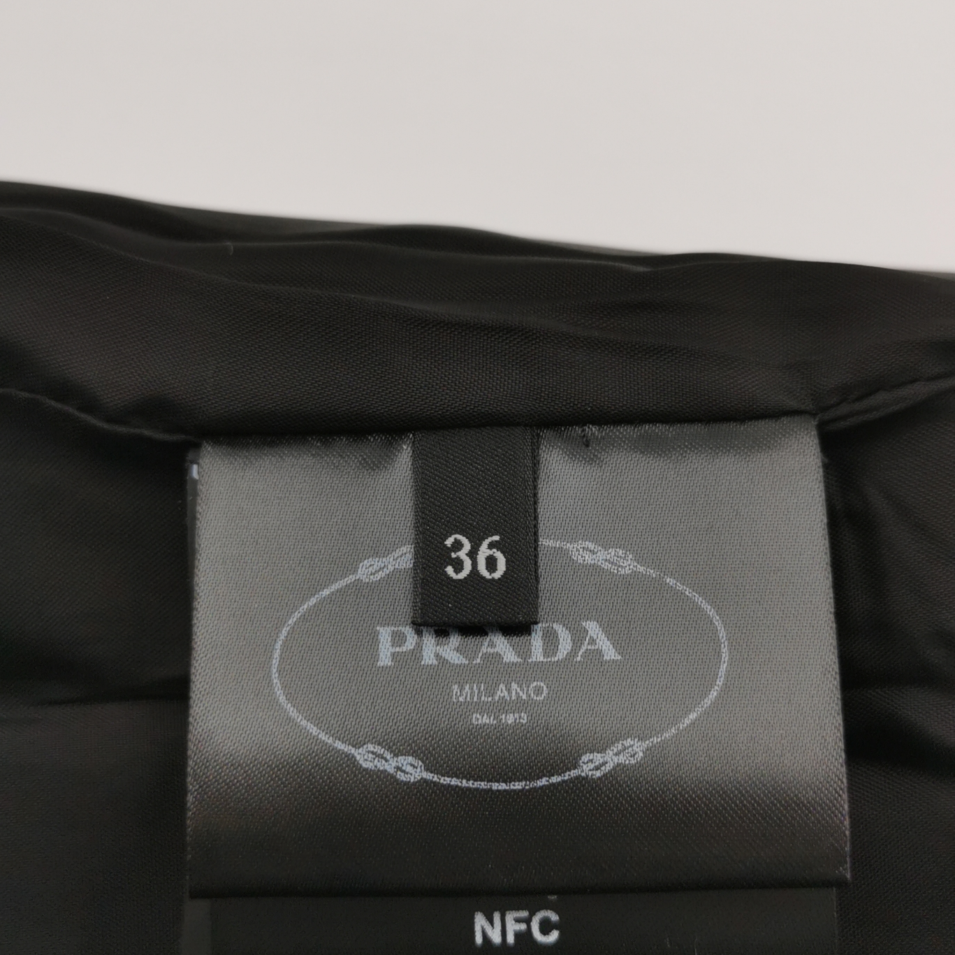 Prada Black Wool Triangle Logo Spaghetti Strap Dress 0079
