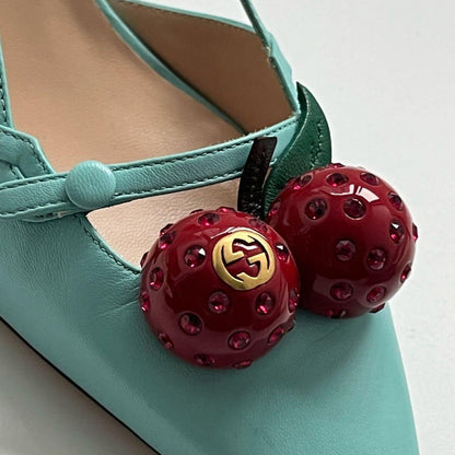 Gucci Cherry High Heels in Blue 0079