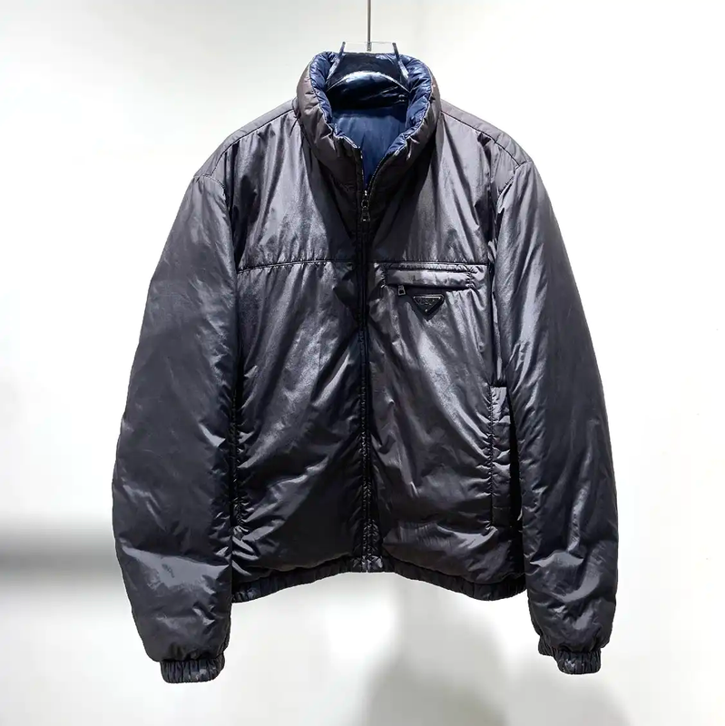 Prada Men's Blue Nylon Puffer Jacket