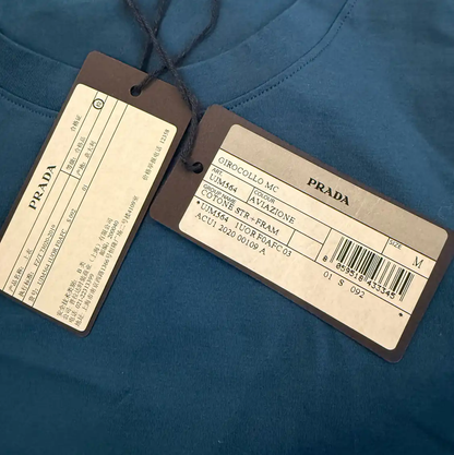 Prada Summer Blue Logo T-shirt for Men