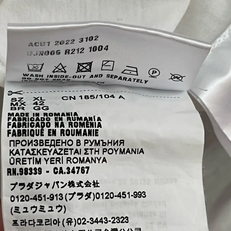 Prada White Cotton Men's T-Shirt