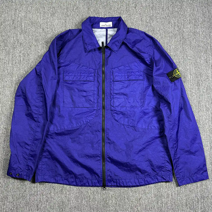 Stone Island Blue Polyester Men's Lightweight Jacket 0089