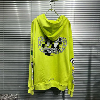 Chrome Hearts Spring Neon Yellow Long Sleeve Hoodie 0089
