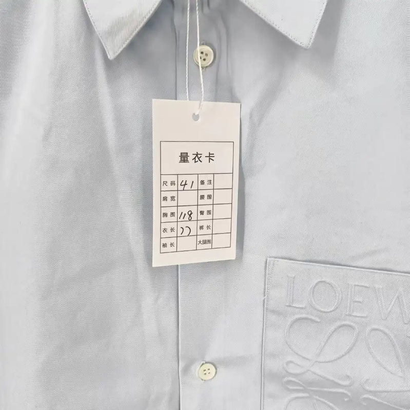 Loewe Blue Cotton Long-Sleeve Shirt 0089