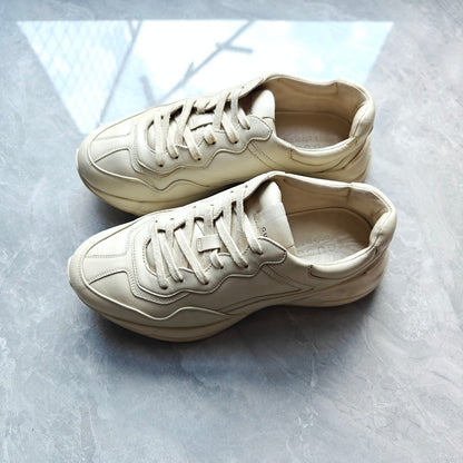 Gucci Rhython Leather Sneakers in Beige 0079
