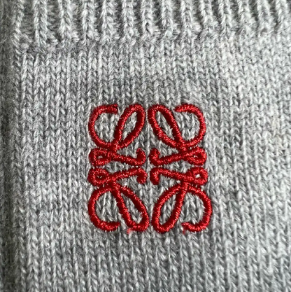 Loewe Men's Gray Knit Sweater with Colorful Sleeves 0089