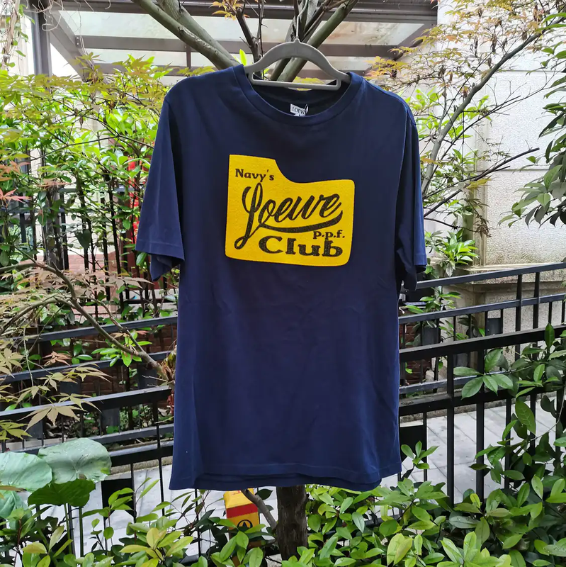 Loewe Navy Blue Cotton Short-Sleeve T-Shirt 0089